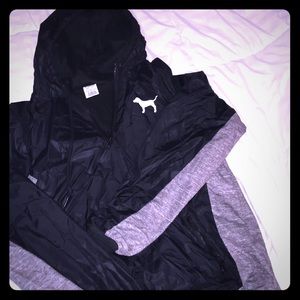 PINK Victoria's Secret Black and Gray Jacket